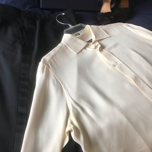 RALPH LAUREN Black Label cream 100% silk blouse
